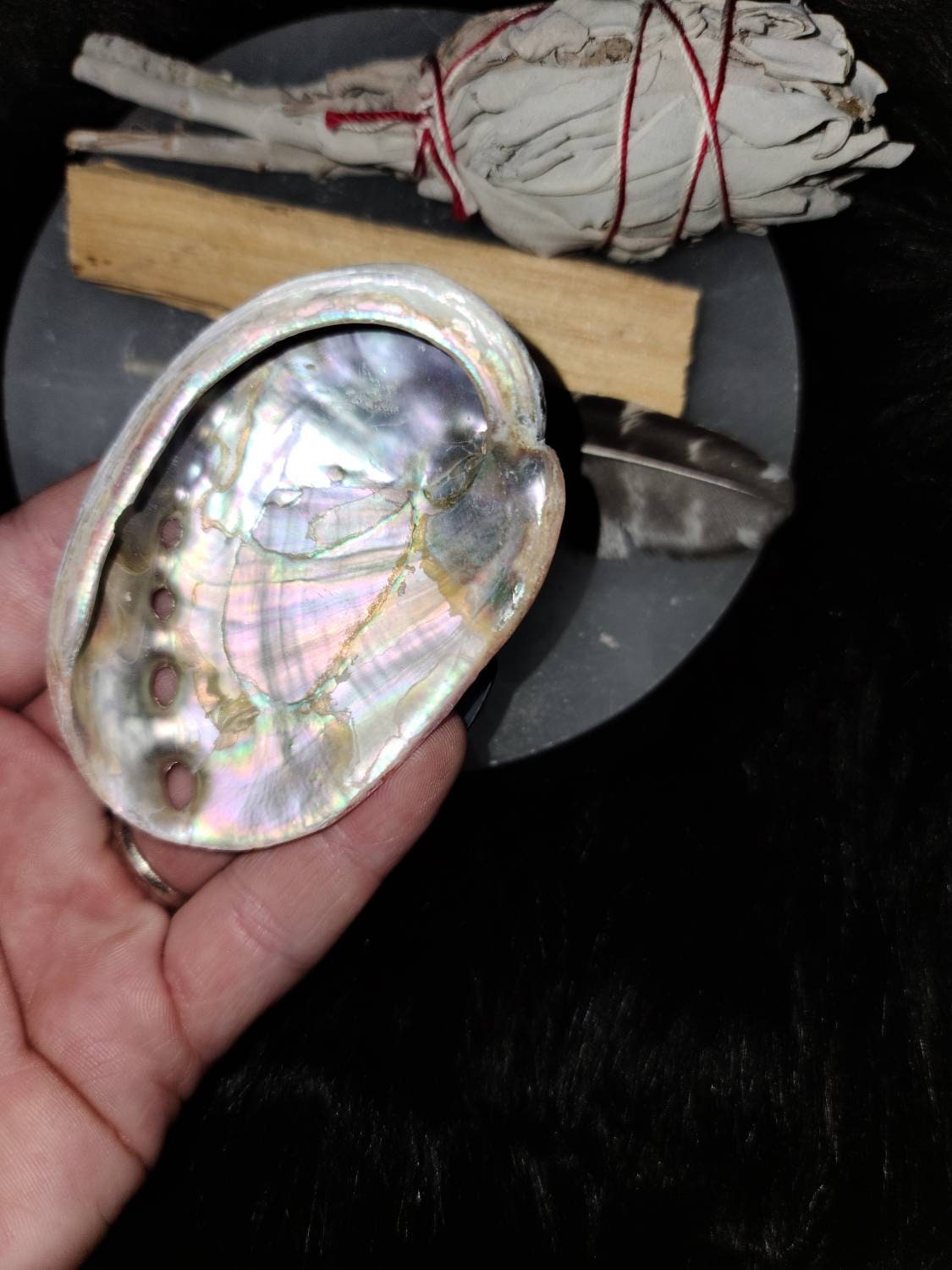 Smoke Cleansing set - sage, palo santo, abalone shell, feather, smudge set, baby witch starter set, protection, aura cleansing, healing kit