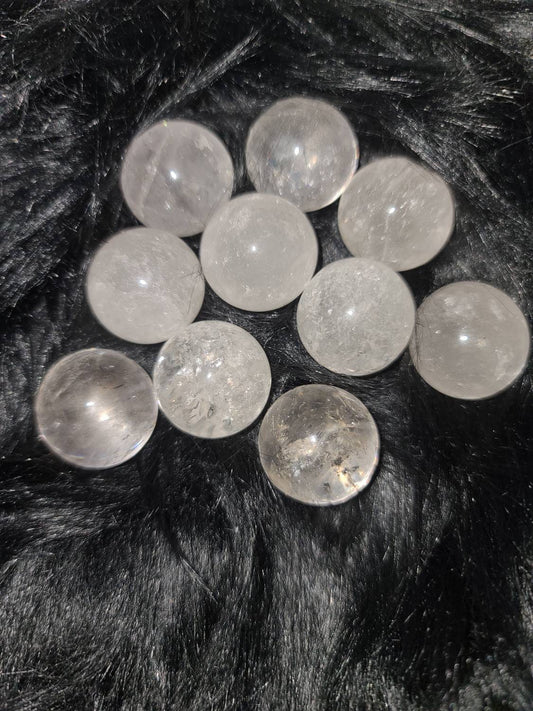 Clear Quartz mini Sphere crystal - healing stone, all chakra, amplifier,  cleansing