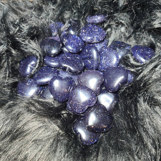 Blue Goldstone Crystal Heart -  empath stone,  healing, self acceptance, soothing,
