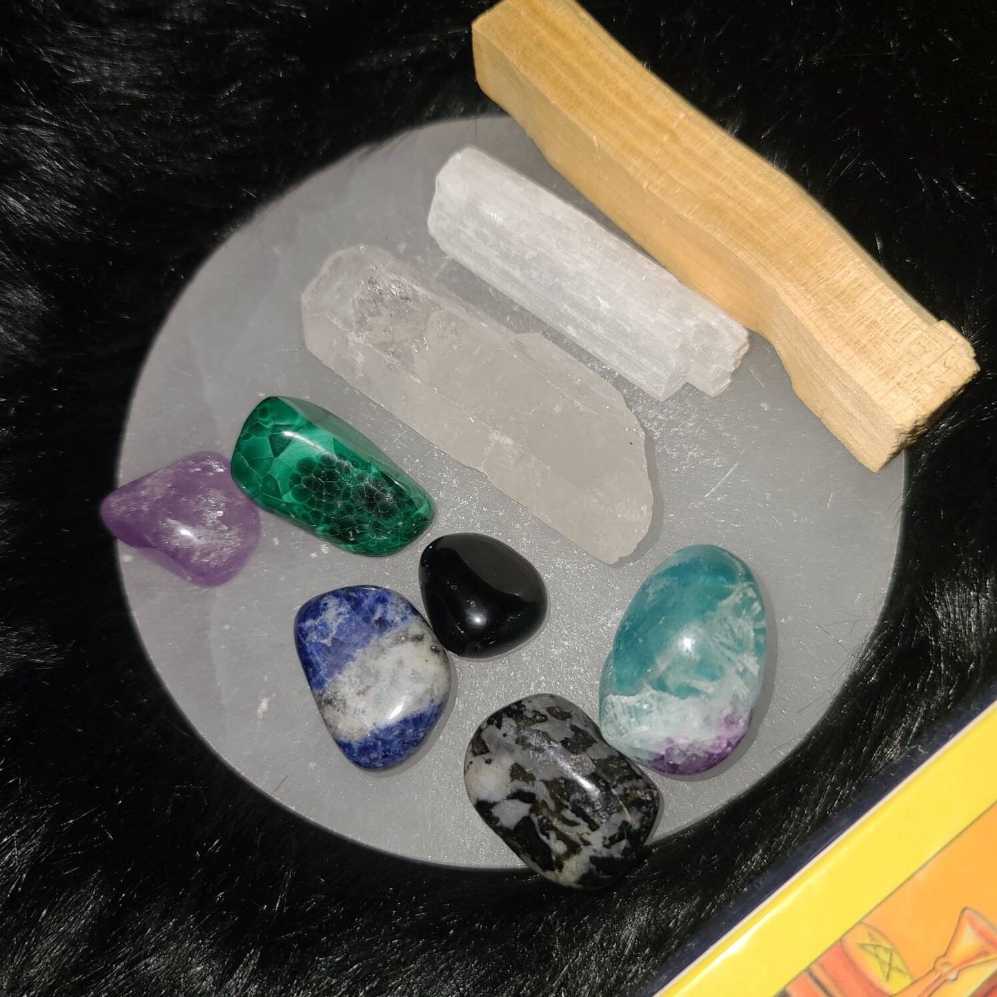 Divination Tarot Set - Rider Waite Deck, Crystals kit, beginner tarot, third eye, amethyst, quartz, malachite, healing, higher self