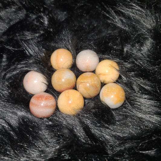 Peach Moonstone crystal mini Sphere - 22mm grinding, love, fertility,  heart chakra, calming stone, boarding ball, mental stimulation