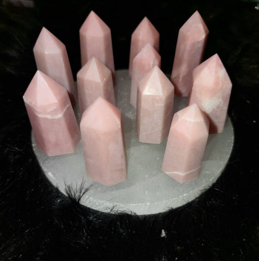 Pink Opal Small Crystal Towers - Love,  Calming, Healing Stone, Heart Chakra, Meditation, Reiki, Shadow Work, Balance,  Emotional Growth