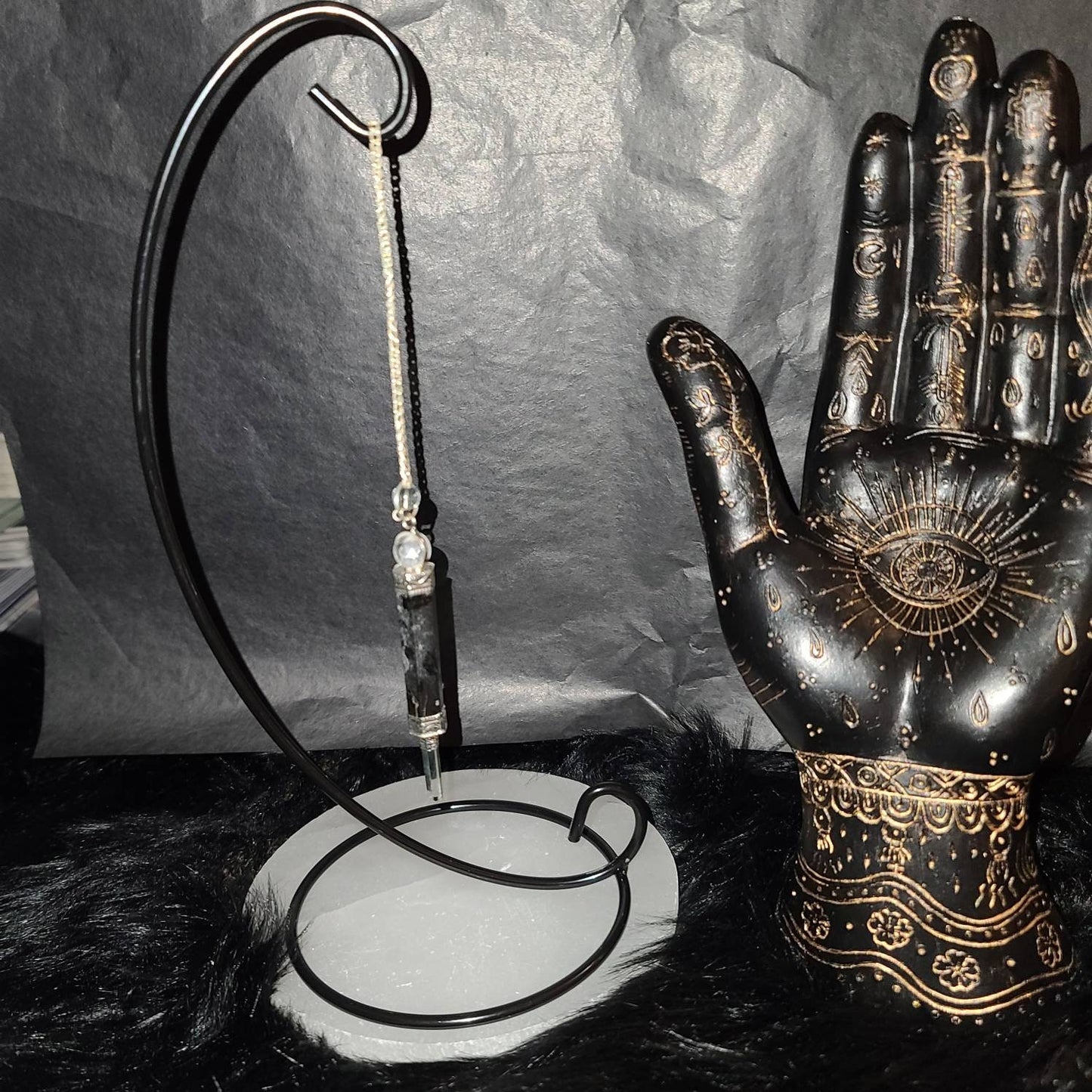 Pendulum Stand or witch ball stand - white or black available, dowsing, divination, crystal pendulum, intuition, higher guidance