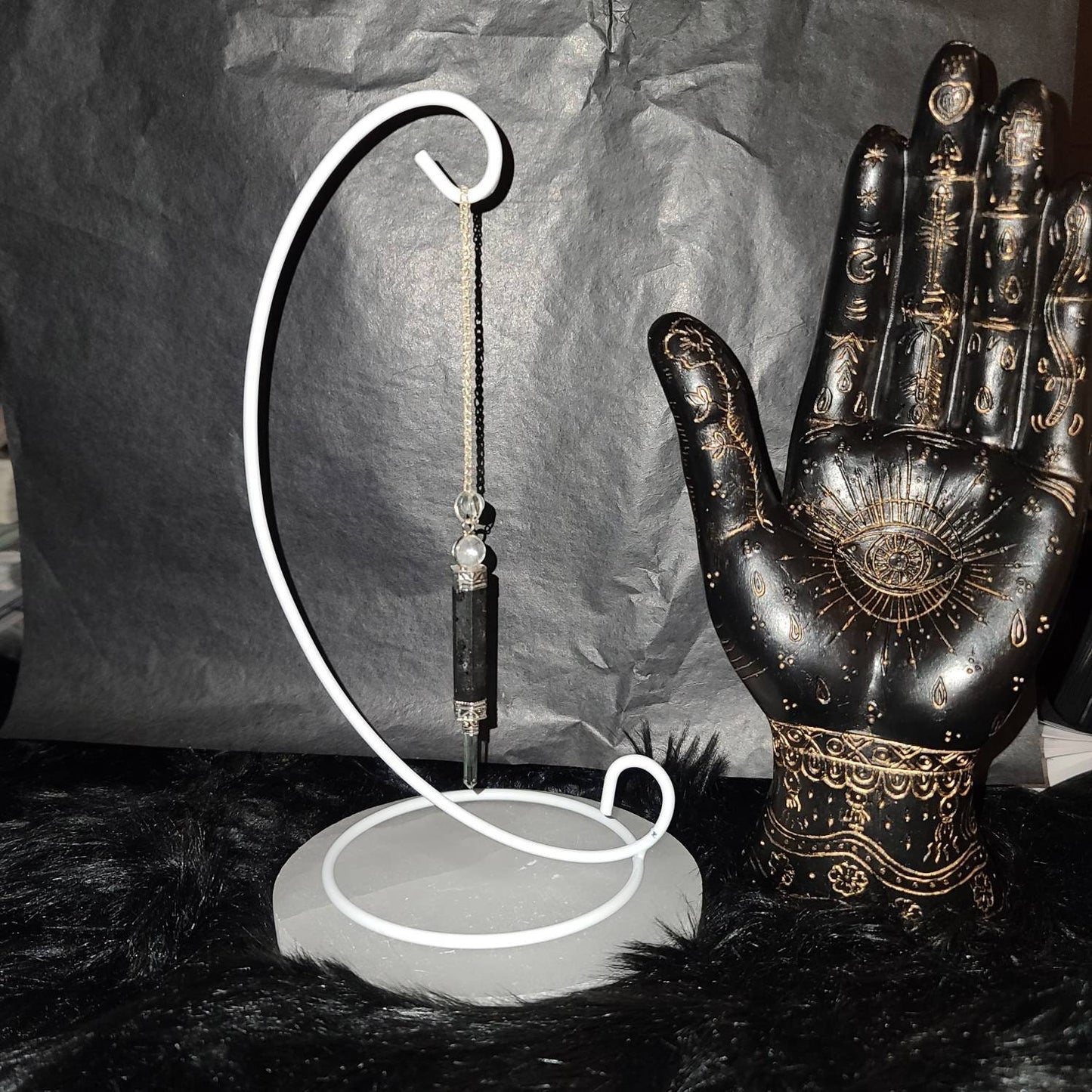 Pendulum Stand or witch ball stand - white or black available, dowsing, divination, crystal pendulum, intuition, higher guidance