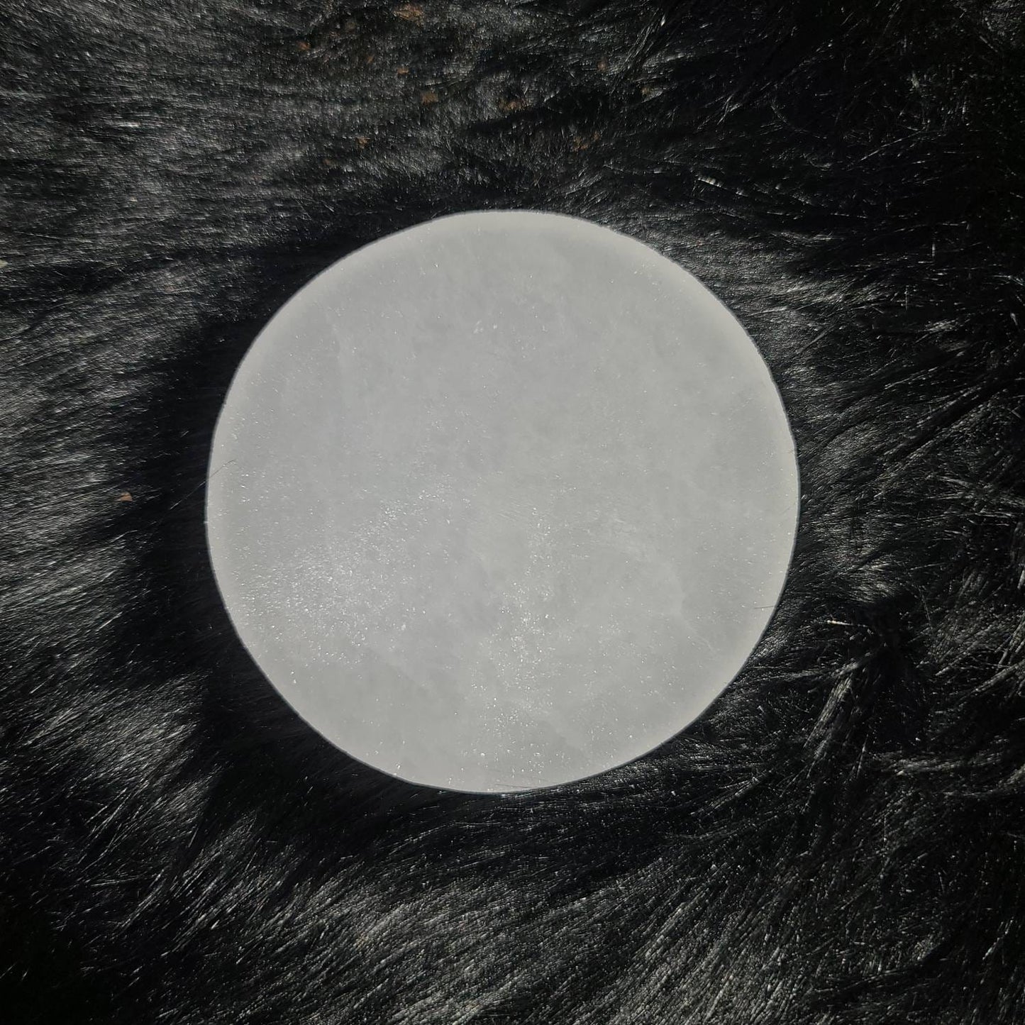 Selenite Satin Spar Crystal Charging Plate round