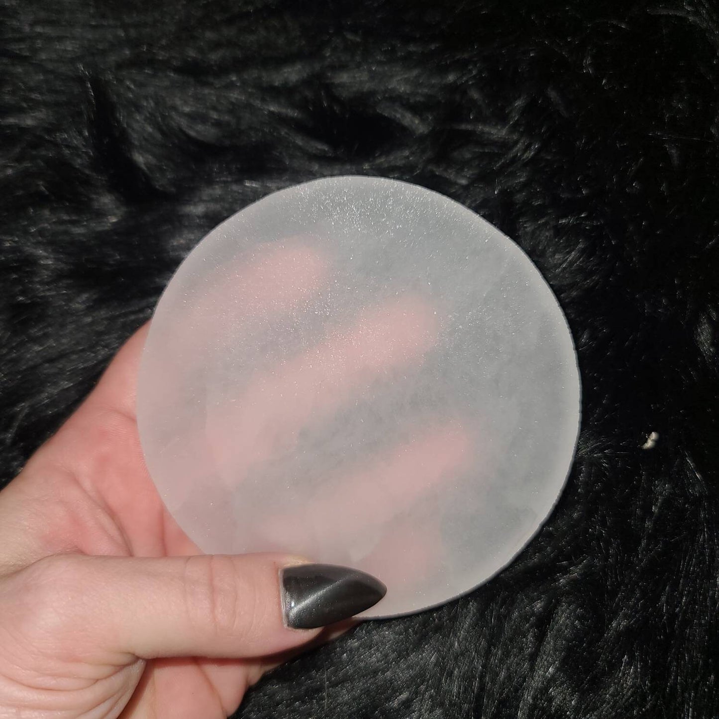 Selenite Satin Spar Crystal Charging Plate round