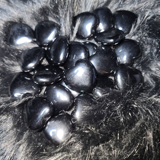 Black Obsidian Crystal heart -  root chakra,  protection, mental aid, absorbs negative energy, truth, heart, love, grounding