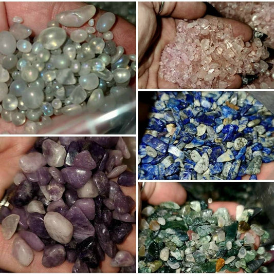 Small Crystal chips - spell jar, quartz, smokey, aventurine, Amazonite,  mixed stones, amethyst, jasper,howlite, bronzite, tigers eye