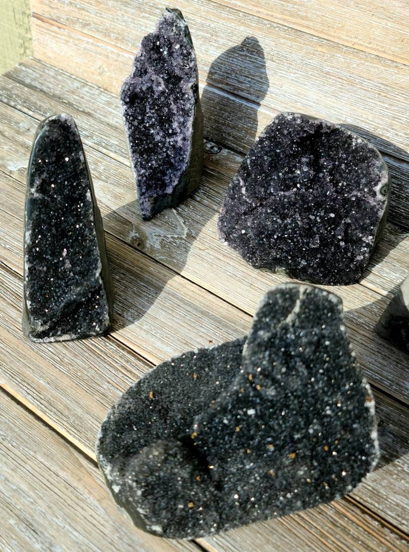 Black Amethyst Druzy Cluster - Crystal, Third Eye, Calming, Intuition, Reiki, healing, self love, peace, Protection