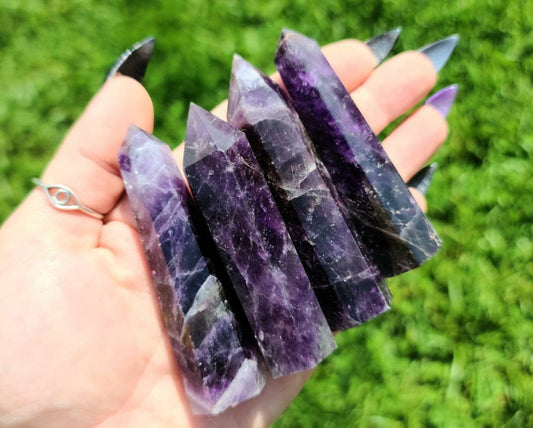 1 Amethyst Tower- Crystal Point, Intuition,  Peace Calming, Purple,  Reiki