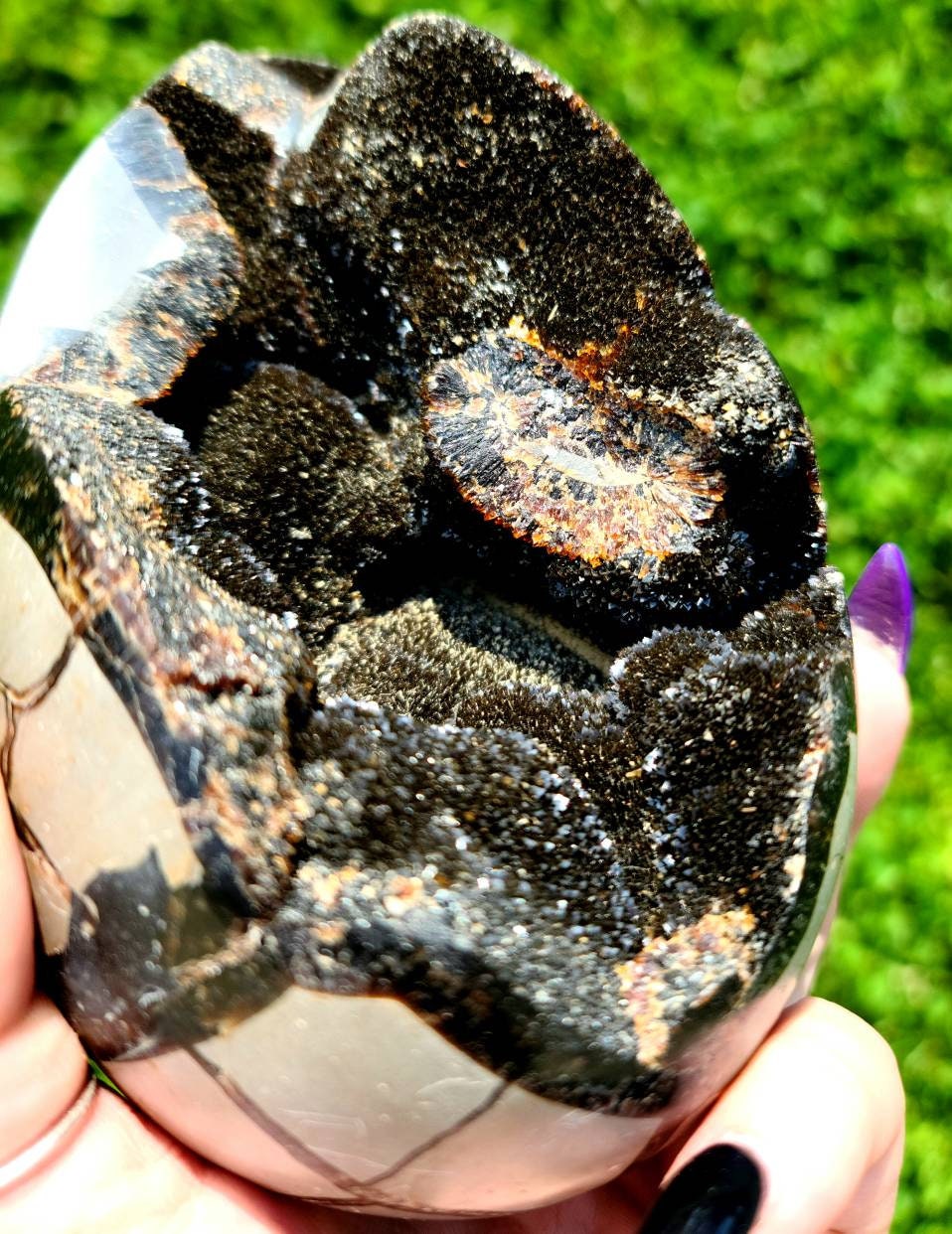 Large Septerian Egg crystal - dragon stone grounding, confidence, Druzy, Geode, Cluster