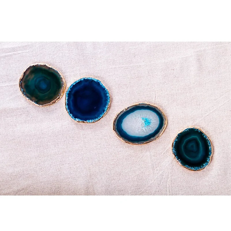 Blue Agate Slice Decorative Coaster