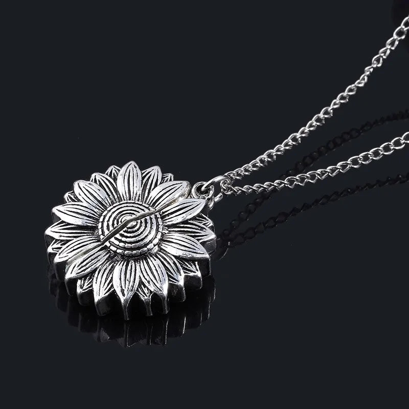 Sunflower Necklace Hidden Message Gift