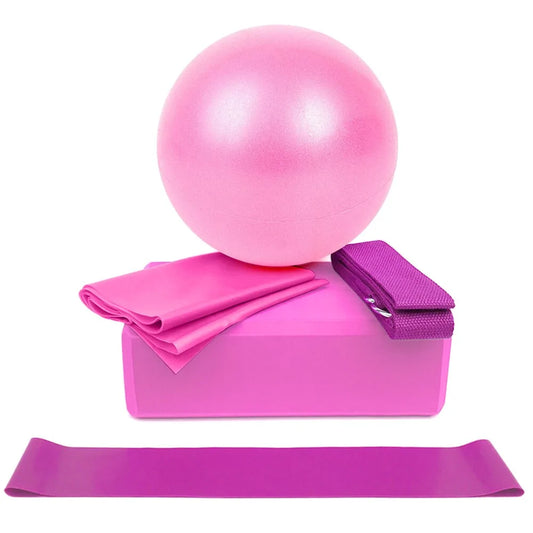 Yoga Ball, Mat, Band Towel - Yoga Accessories Set