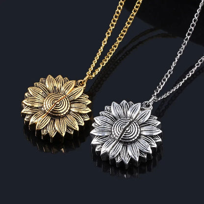 Sunflower Necklace Hidden Message Gift