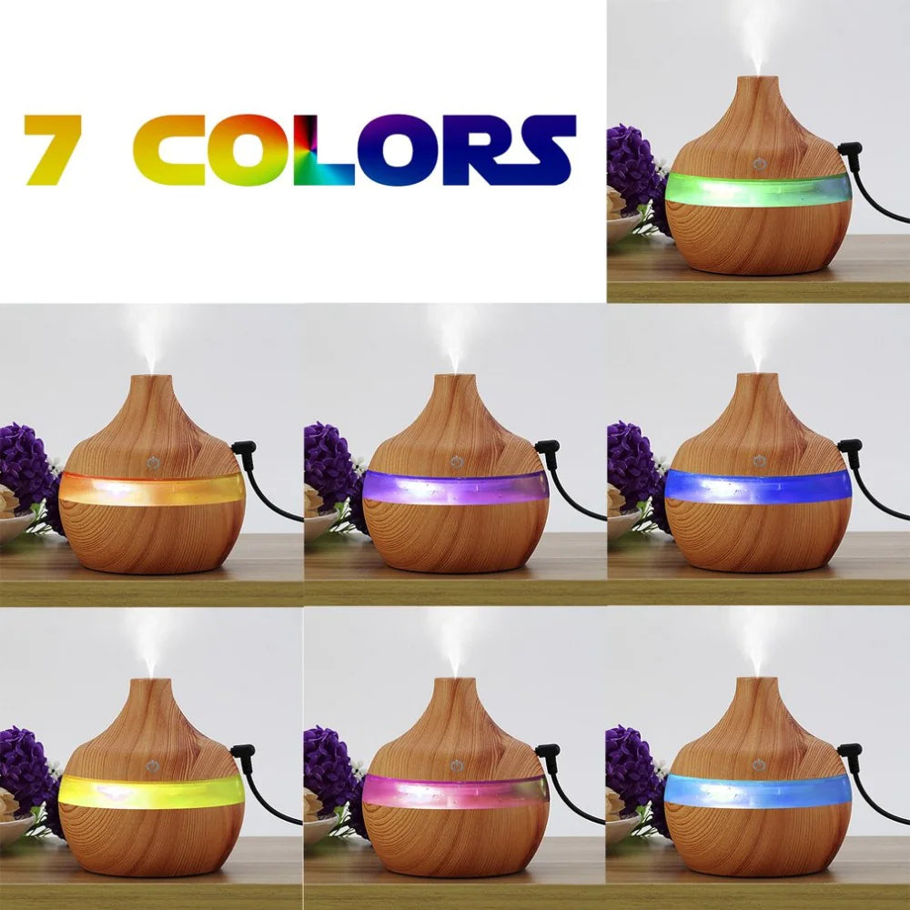 Wood Grain Essential Oil Diffuser Humidifier for Aromatherapy