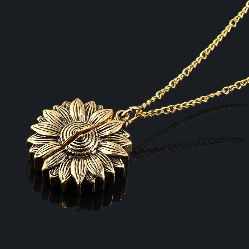 Sunflower Necklace Hidden Message Gift