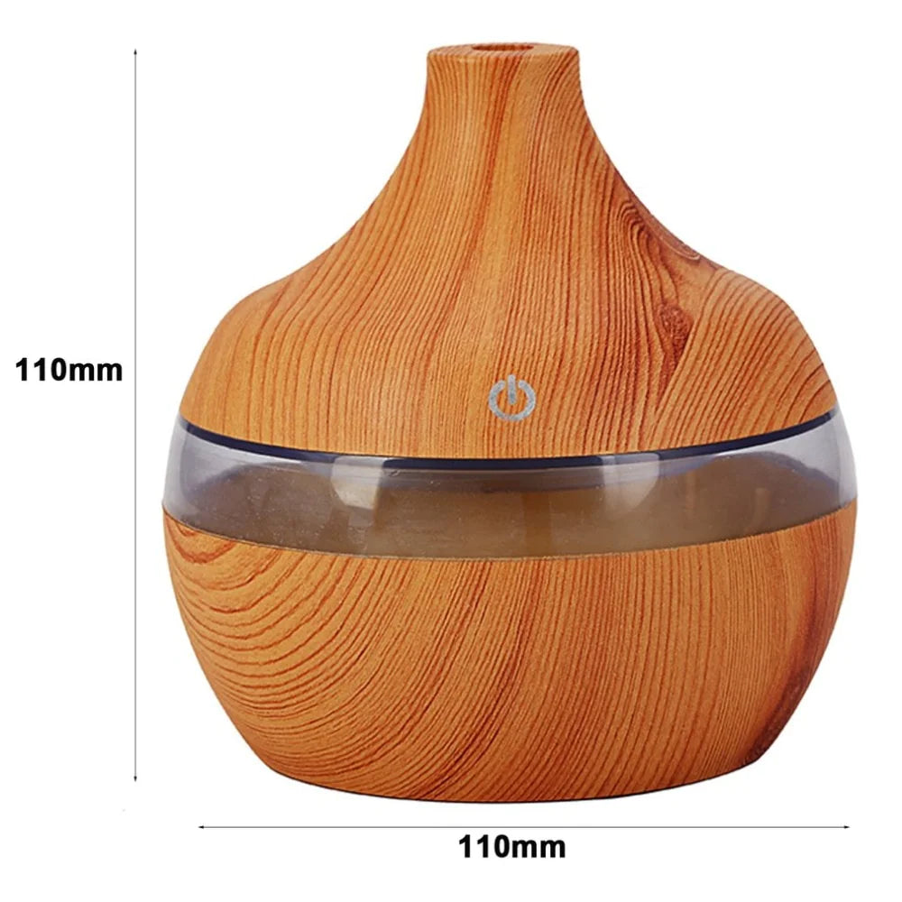 Wood Grain Essential Oil Diffuser Humidifier for Aromatherapy