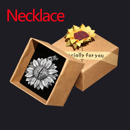 Sunflower Necklace Hidden Message Gift