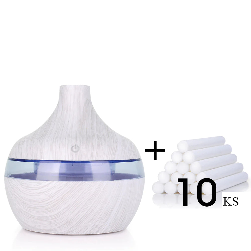 Wood Grain Essential Oil Diffuser Humidifier for Aromatherapy