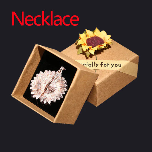 Sunflower Necklace Hidden Message Gift