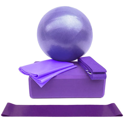 Yoga Ball, Mat, Band Towel - Yoga Accessories Set