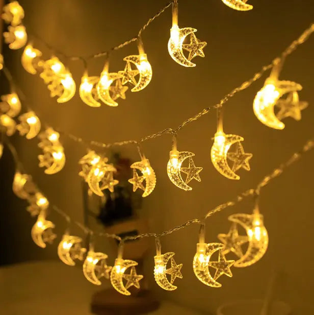 LED Star Moon String Lights