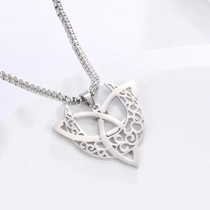 Viking Witch Celtic Knot Pendant Necklace Stainless Steel