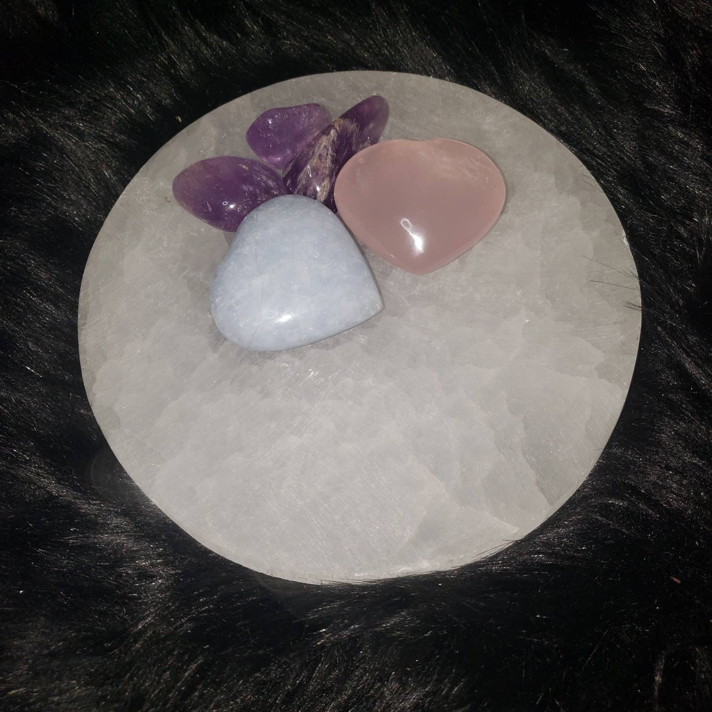 Selenite Crystal Charging Plate round