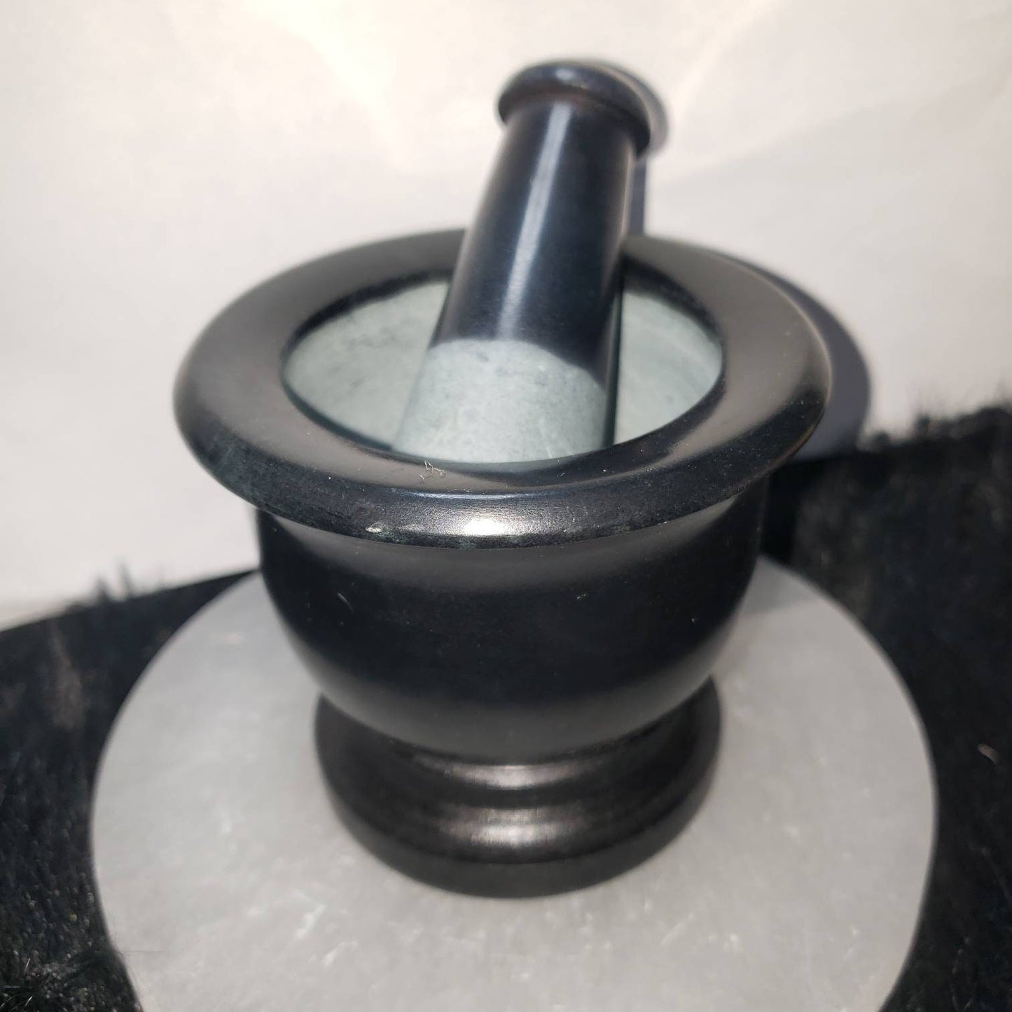 Small mortar and Pestle black gray