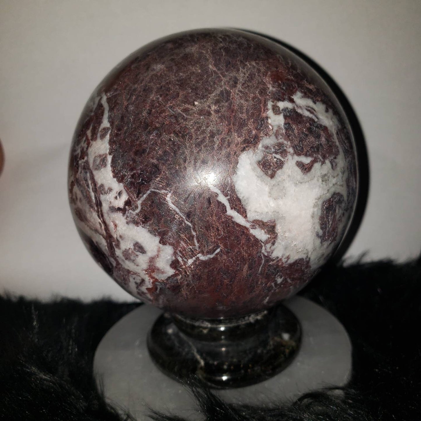 XL large 5 red or black Zebra jasper sphere  - grounding, root chakra crystal, protection