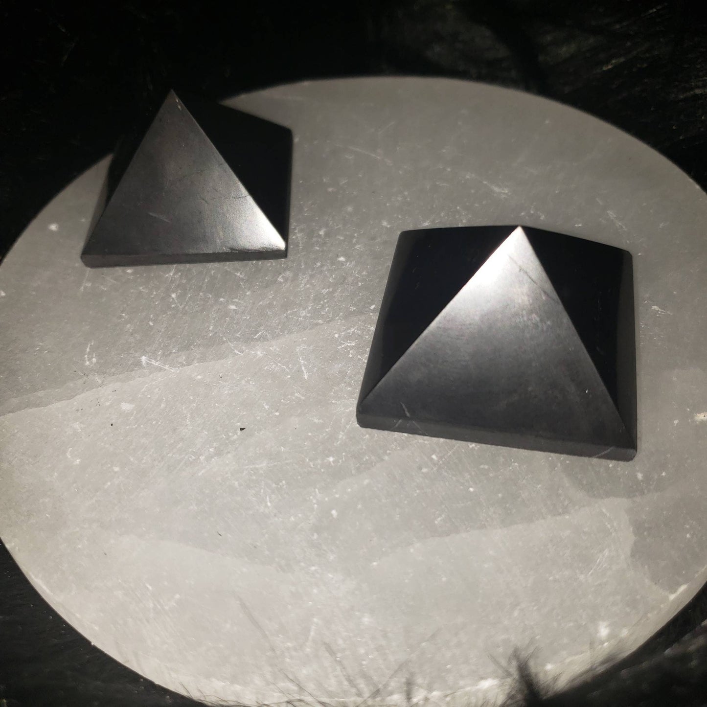 Black Shungite Pyramid  - protection, emf psychic protection, healing