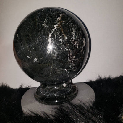 XL large 5 red or black Zebra jasper sphere  - grounding, root chakra crystal, protection