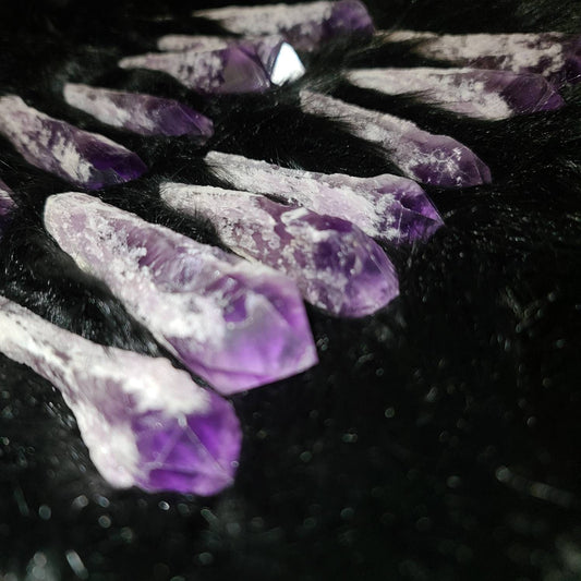 Natural amethyst Point Crystals - gridding, third eye chakra, intuition, calming, soothing stones,