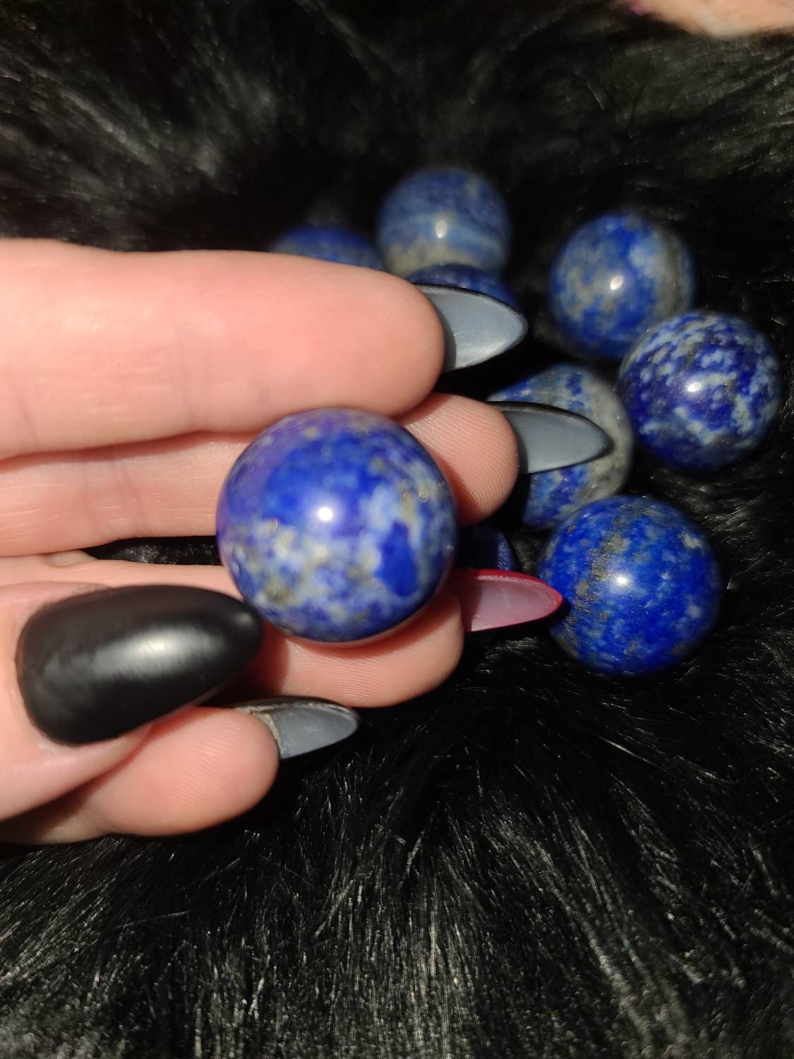 Lapis Lazuli  mini Sphere crystal - throat chakra stone, truth, self expression,  clarity,  creativity