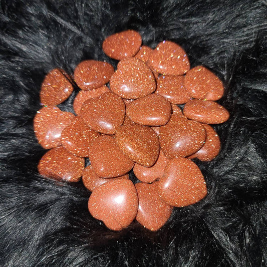 Gold Goldstone Crystal Heart -  root chakra,  vitality, drive, confidence, sacral chakra