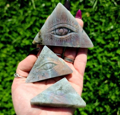 Flashy Labradorite Eye Pyramid - Intuition,  Protection,  All Seeing Eye, Cabochon,