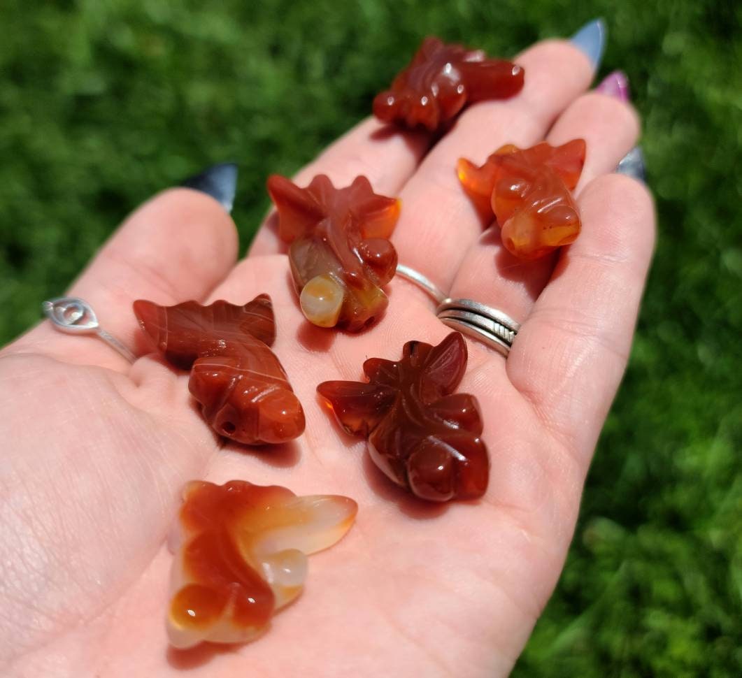 Orange Carnelian Mini Fish - Sacral Chakra,  Energy, Confidence,  Self Love, Creativity,  Growth,  Inner Strength, palmstone, meditation