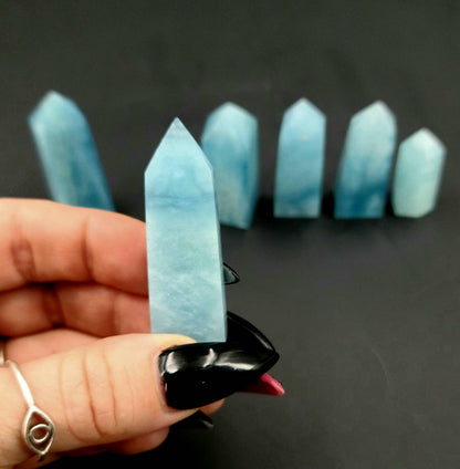 1 Aquamarine Crysta Mini healing tower- Confidence, balance, harmony, Meditation,  Relaxation,