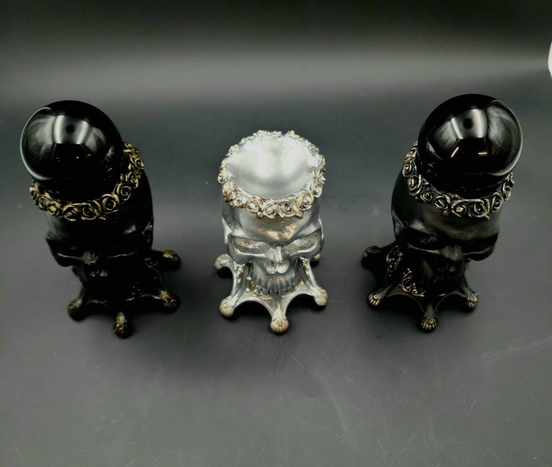 Skull Sphere Stand  - Altar Decor, Crystal, Roses, Orb Holder,  display, Witchy Altar Decor