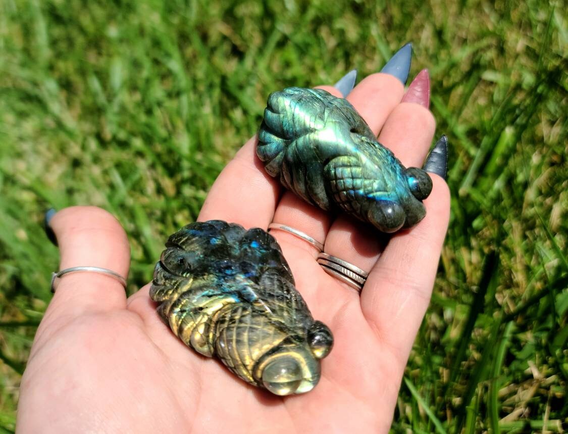 1 Labradorite Crystal Fish- Flashy, protection, Balance,  Intuition,  Guidance, Goth, Beta, Sea Witch