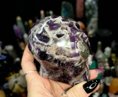 1 Amethyst & Labradorite Crystal Star Being Carving - Flashy, protection, Balance,  Intuition,  Guidance, Alien, Witchy Gift, Starseed